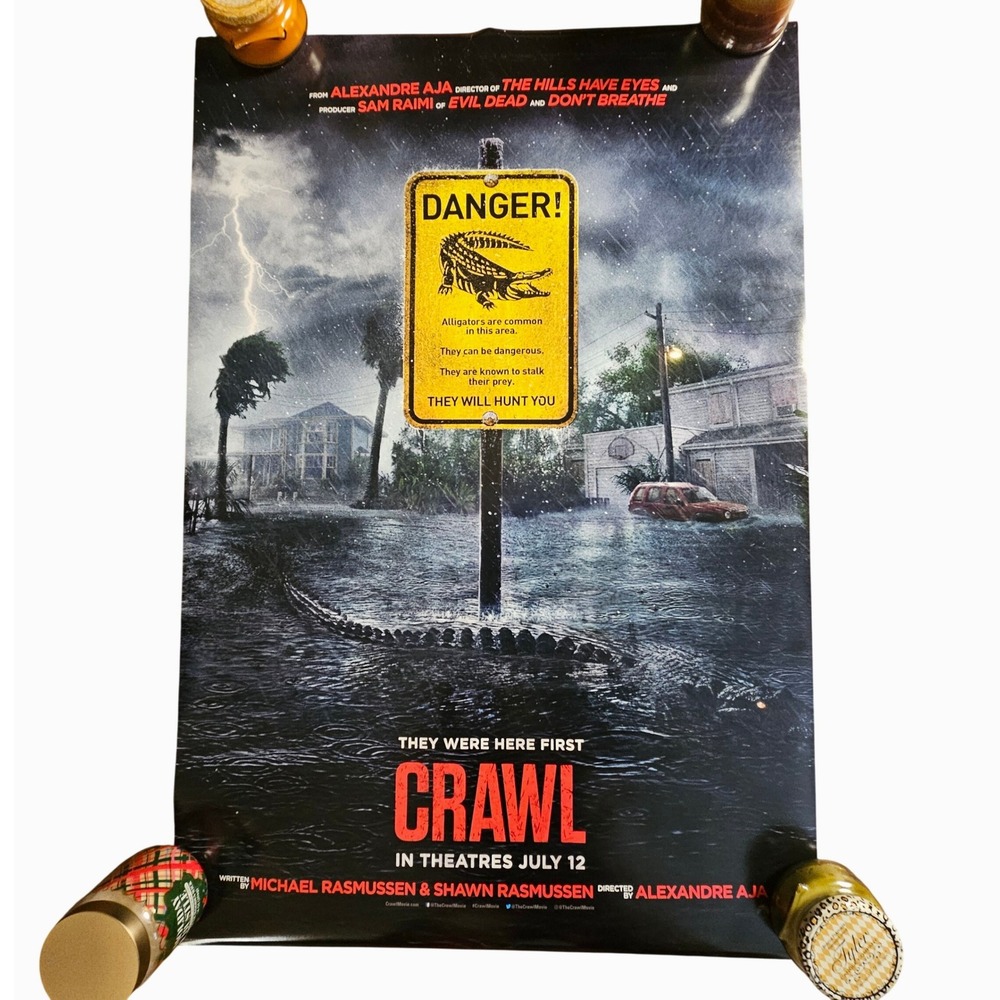 Crawl 2019 Original Advance‎ Movie Poster 27x40 Barry Pepper Kaya Scodelario D/S